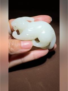 和田玉貔貅苏工精雕籽料貔貅手把件
