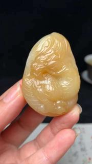 和田玉俄料挂件 祥龙献瑞 尺寸51*36*20mm重
